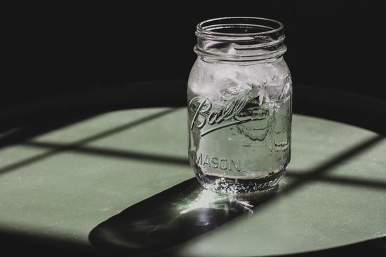mason jar filled with water