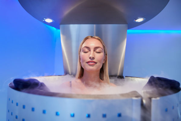 cryotherapy chambers woman getting cold therapy