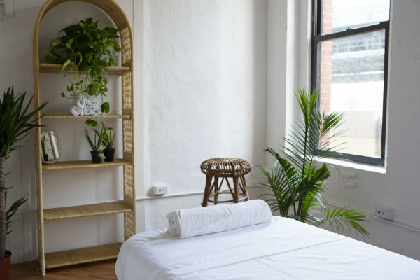 menstrual massage treatment room at massage greenpoint