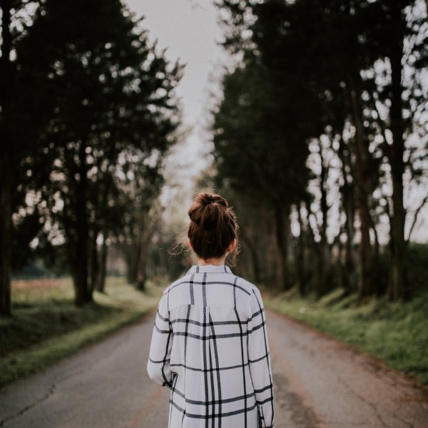 woman going for a walk to self-soothe